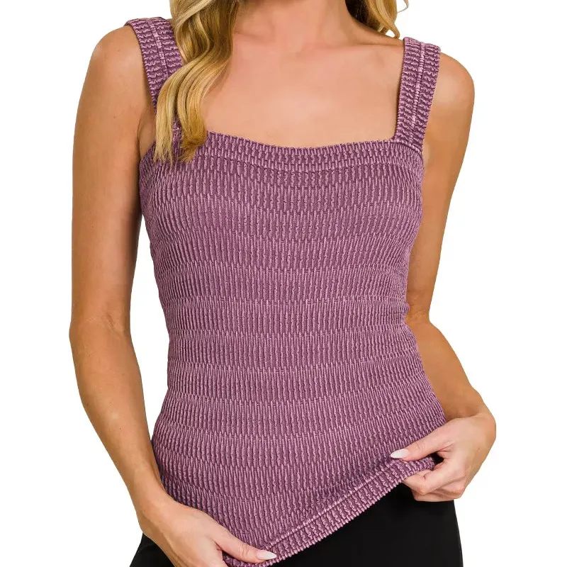 Everyday Seamless Winkle Stone Washed Tank Top