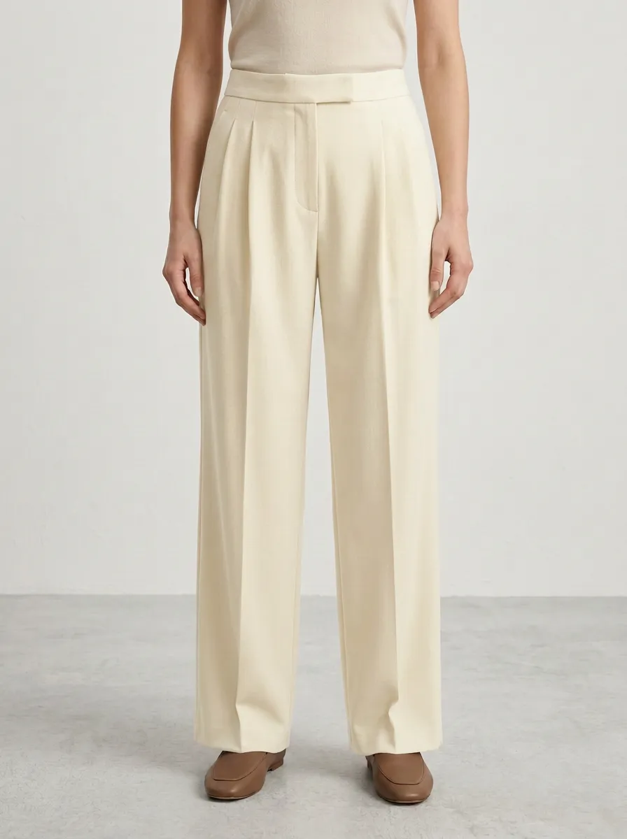 Elegant Pleated Wide-Leg Trousers