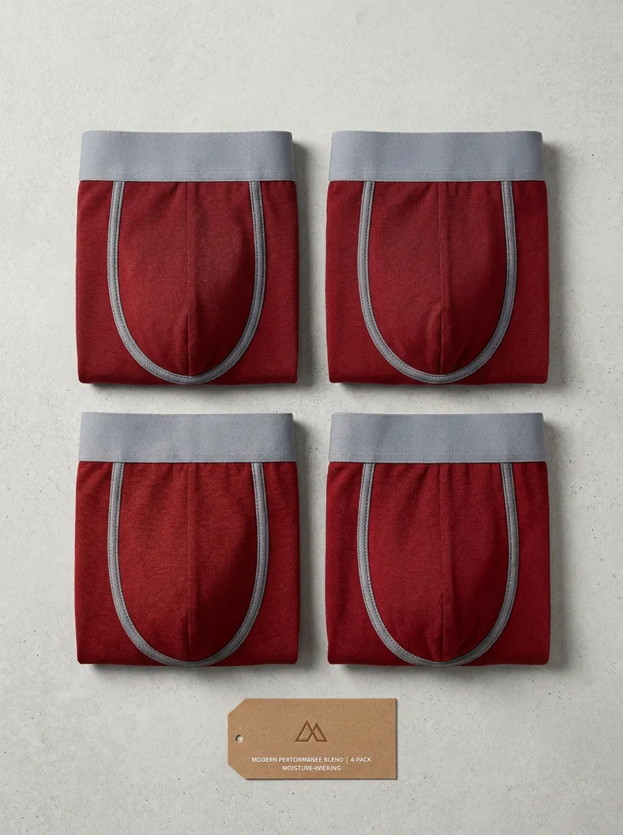 Men's Performance Blend Moisture-Wicking 4-Pack Boxer Briefs