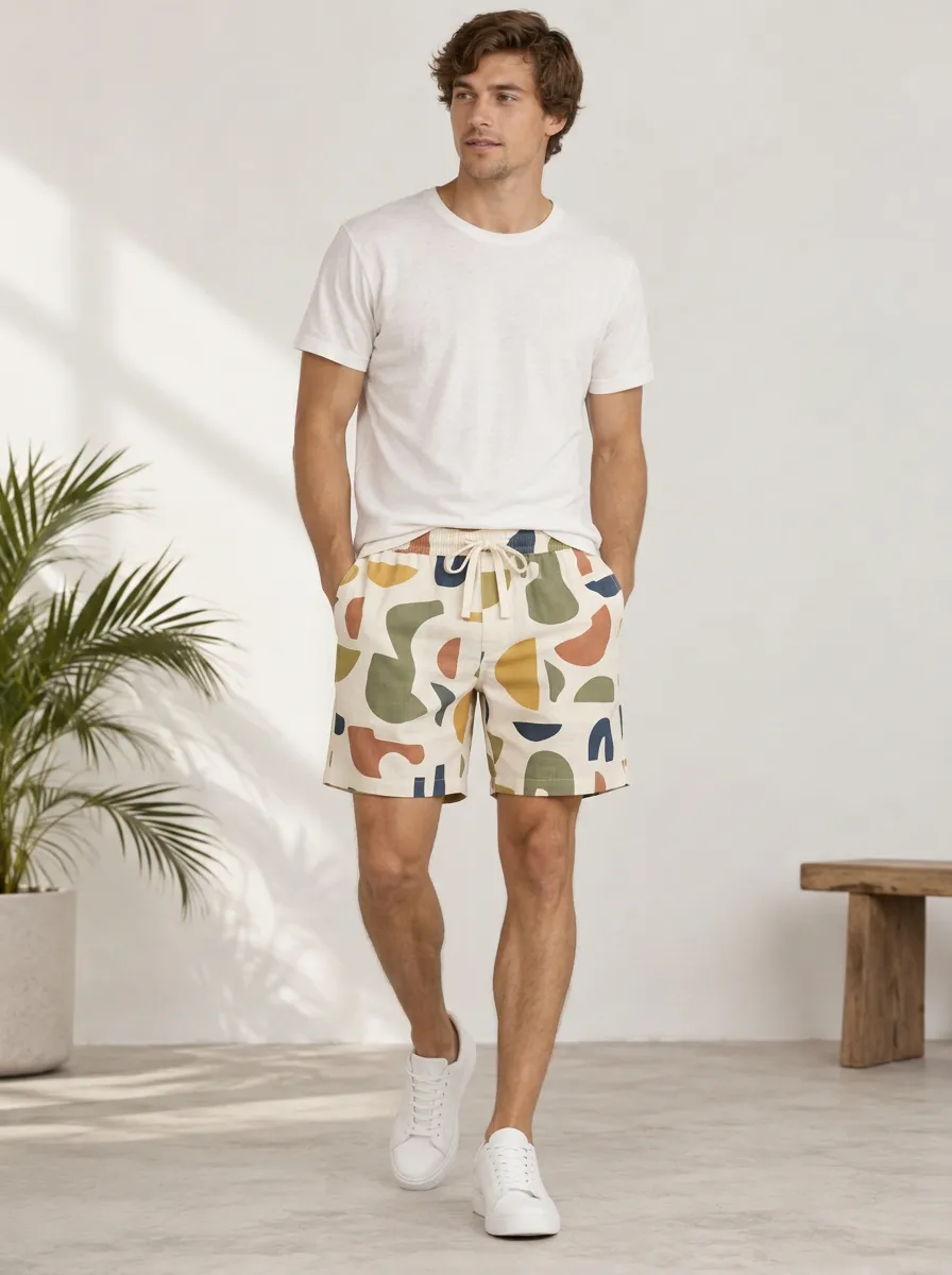 Easygoing Graphic Print Abstract Print Geometric Print Men's Patterned Casual Pants