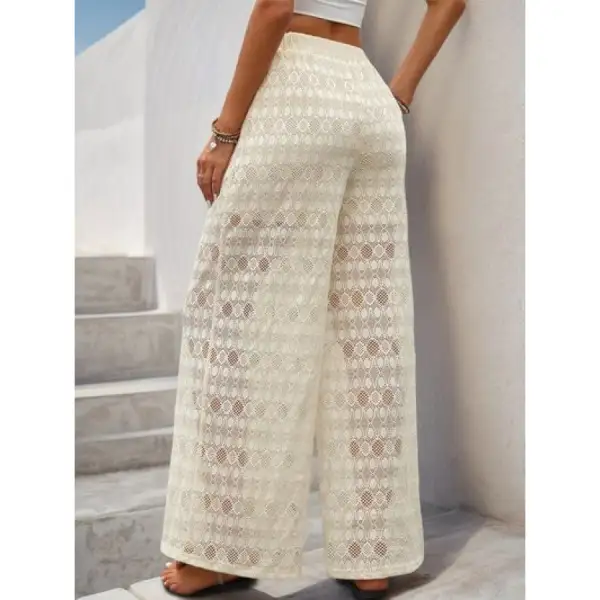 Decorative Button Wide Leg Pants