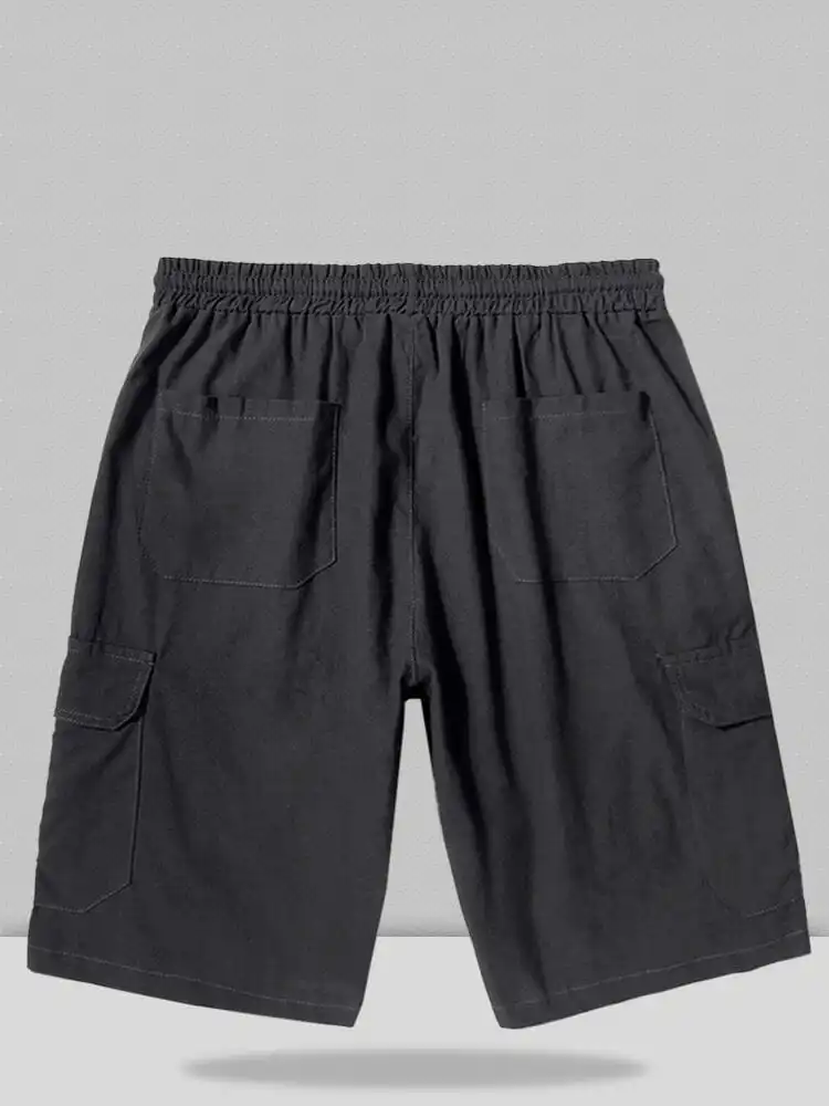Men's Linen Style Pants Pockets Shorts
