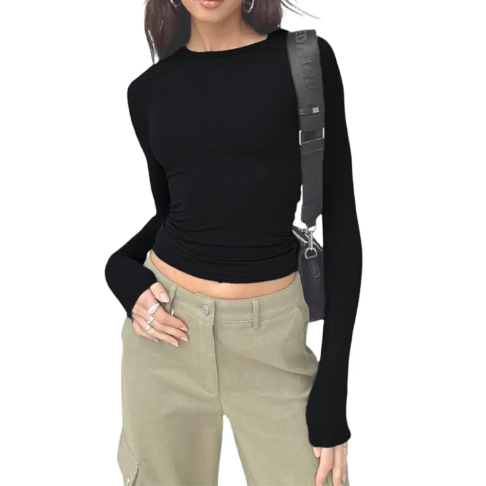 Women's Solid Long Sleeve Sports Tee