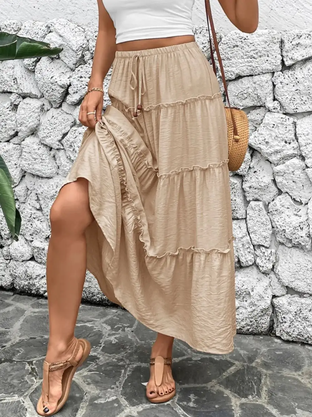 Sleek Frill Tiered Skirt