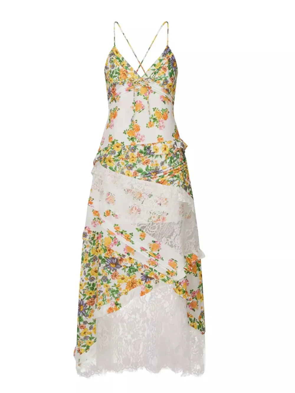 Floral Printed Lace Maxi Dress