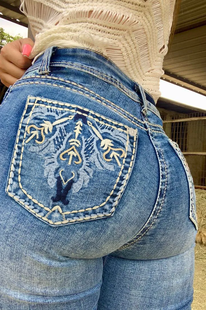 Low Waist Flare Leg Jeans