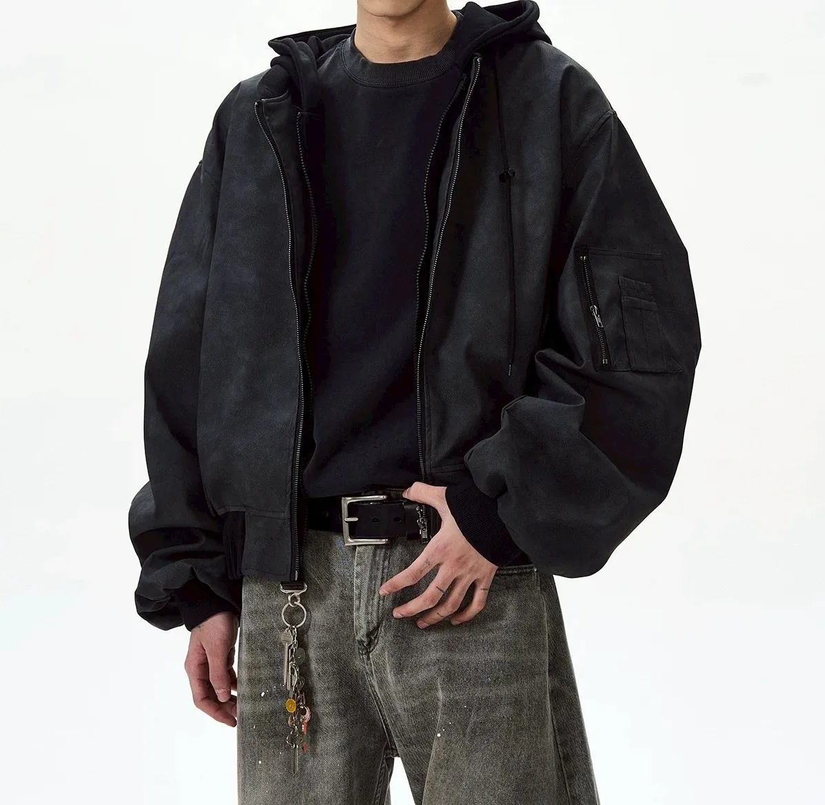 CleanFit Boxy Hooded Short Jacket