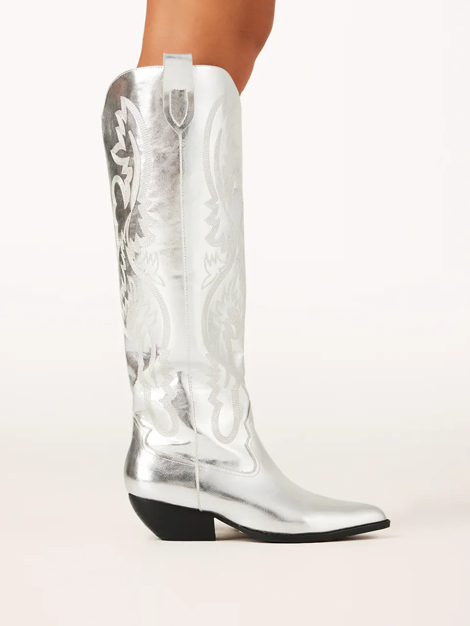 Modern Western Cowboy Embroidered Knee-High Boots