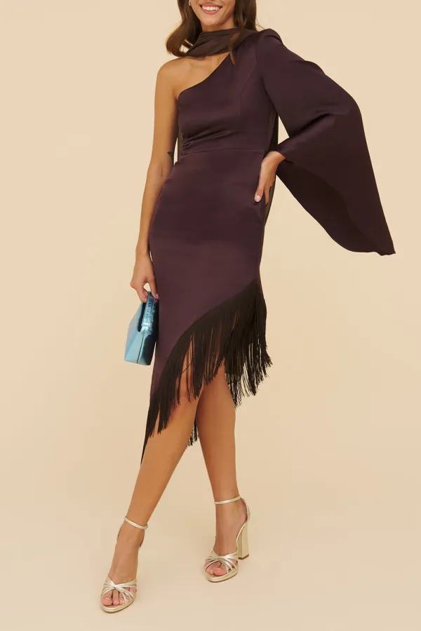 Brown Women's Solid Color Tosca Shawl
