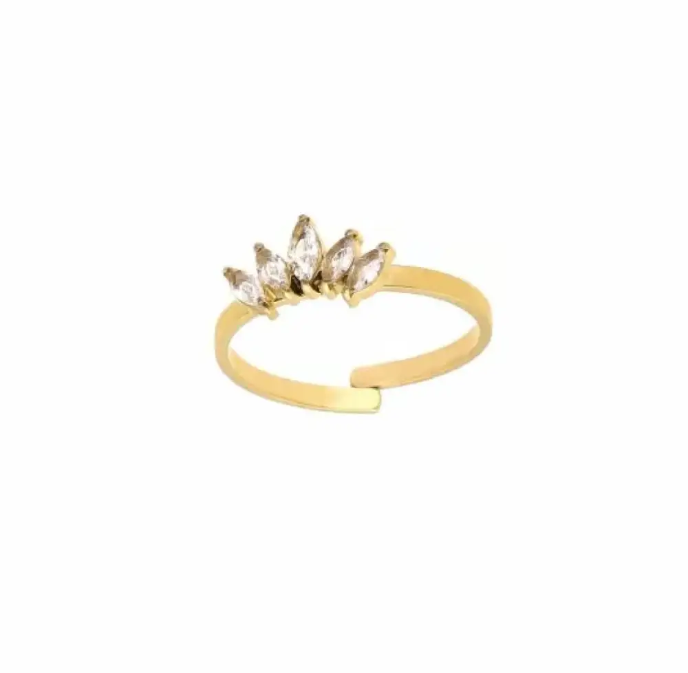 Zirconia Leaves Ring