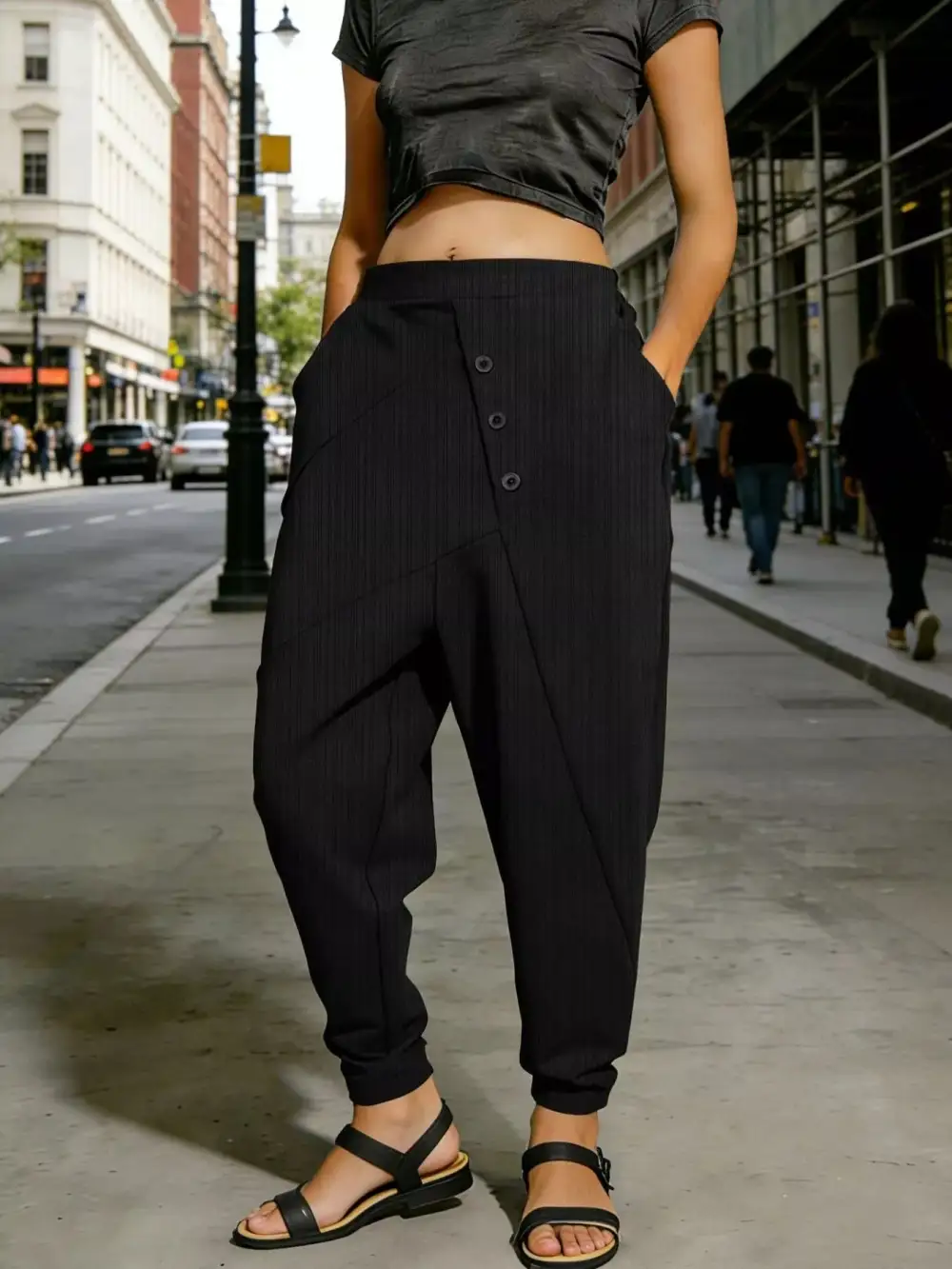 Classic Plus Size Casual Elastic Waist Harem Pants