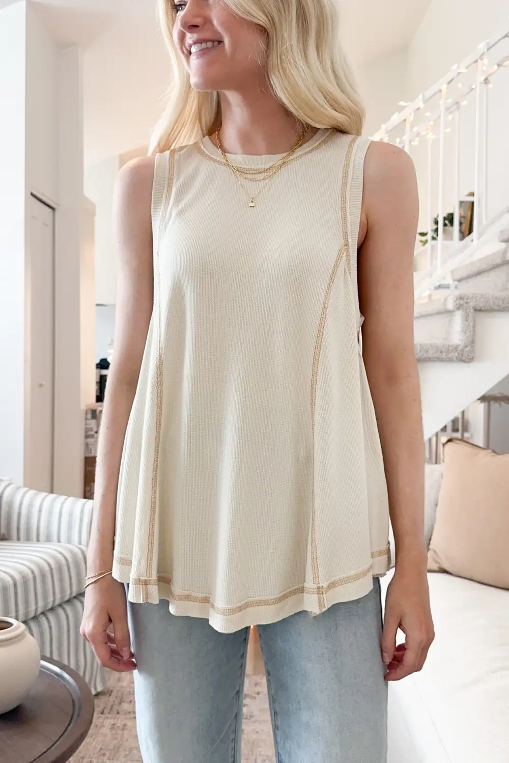 Waffle Knit Tank Top