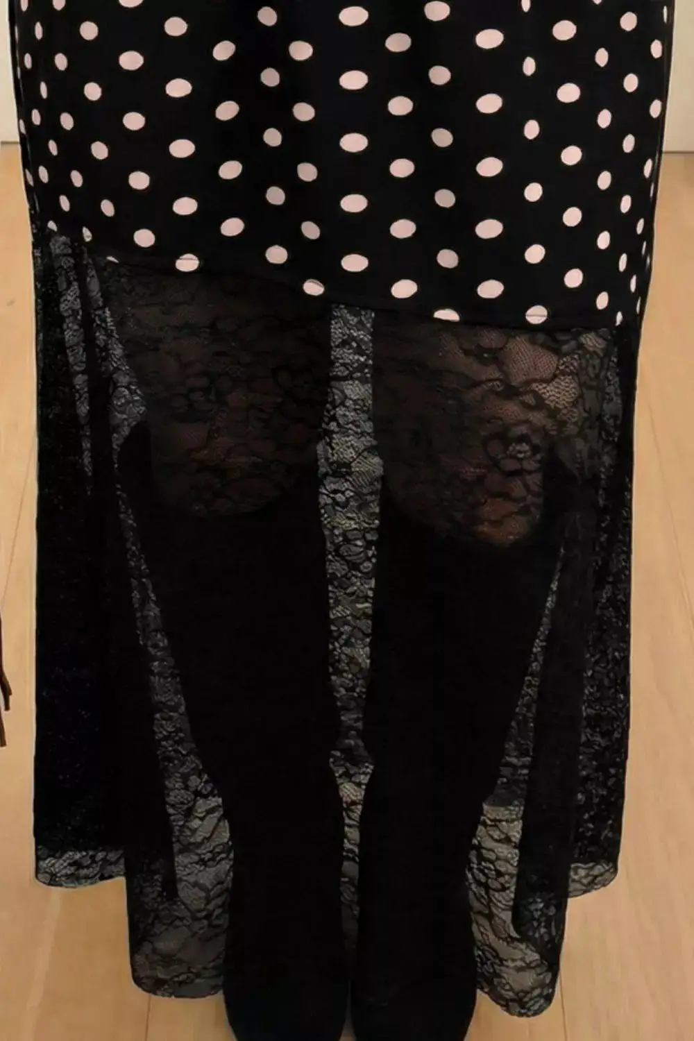 Lace Polka Dot Maxi Skirt