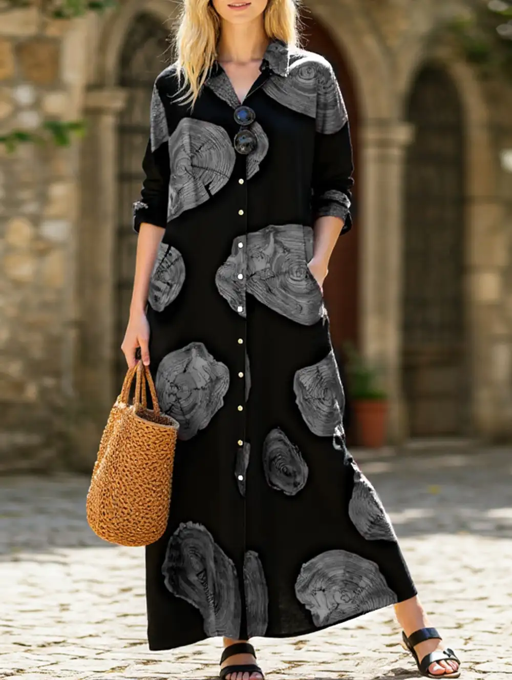 Simple Loose Long Shirt Dress