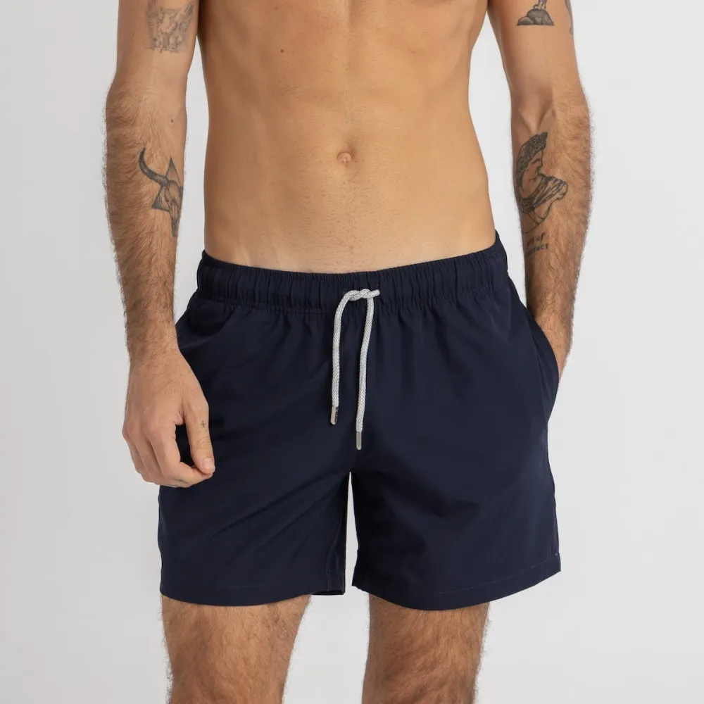 Solid Navy Swim Shorts