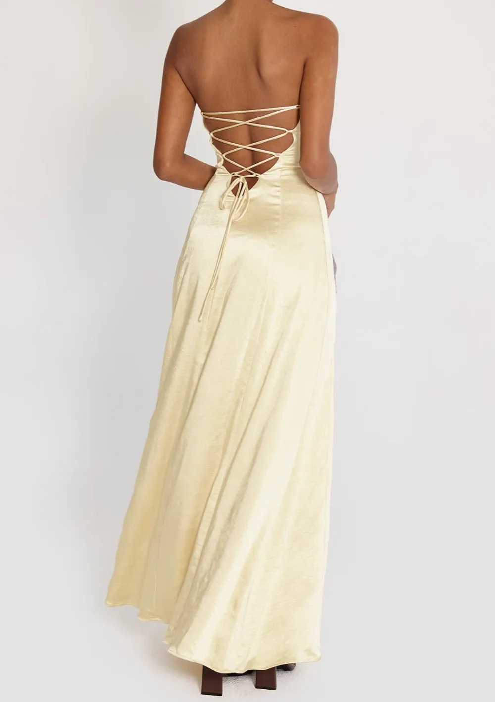 Column Shape Strapless Maxi Dress