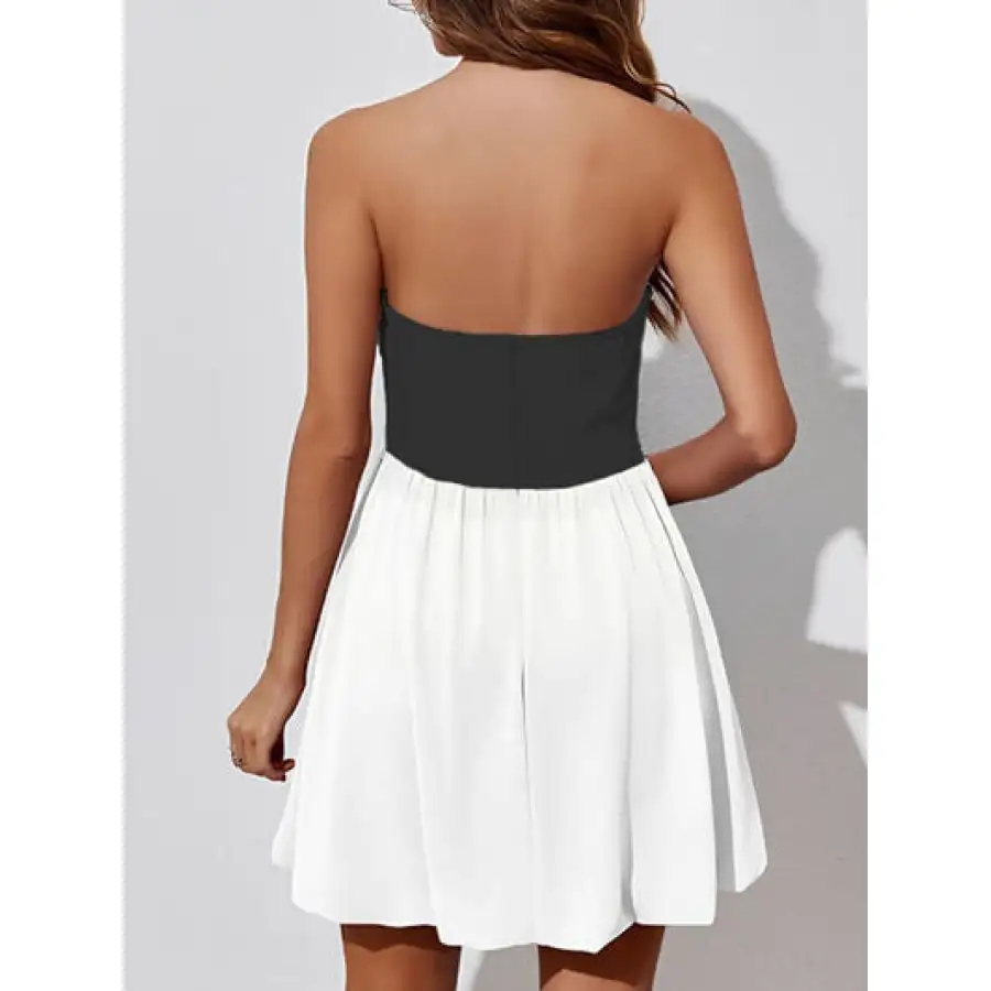Everyday Ruched Two-tone Tube Mini Dress