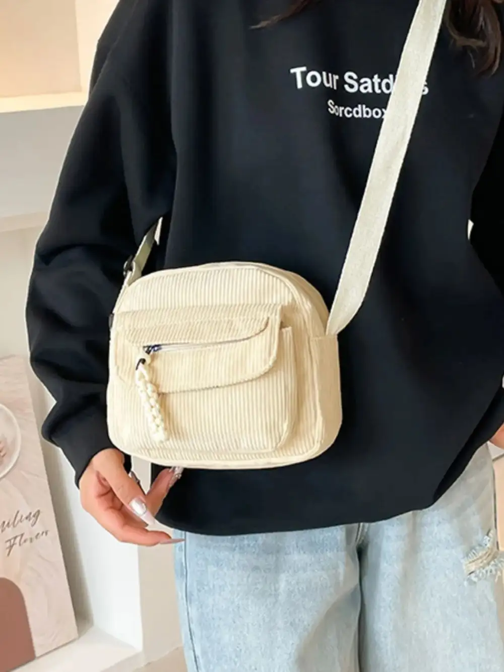 Corduroy Crossbody Bag