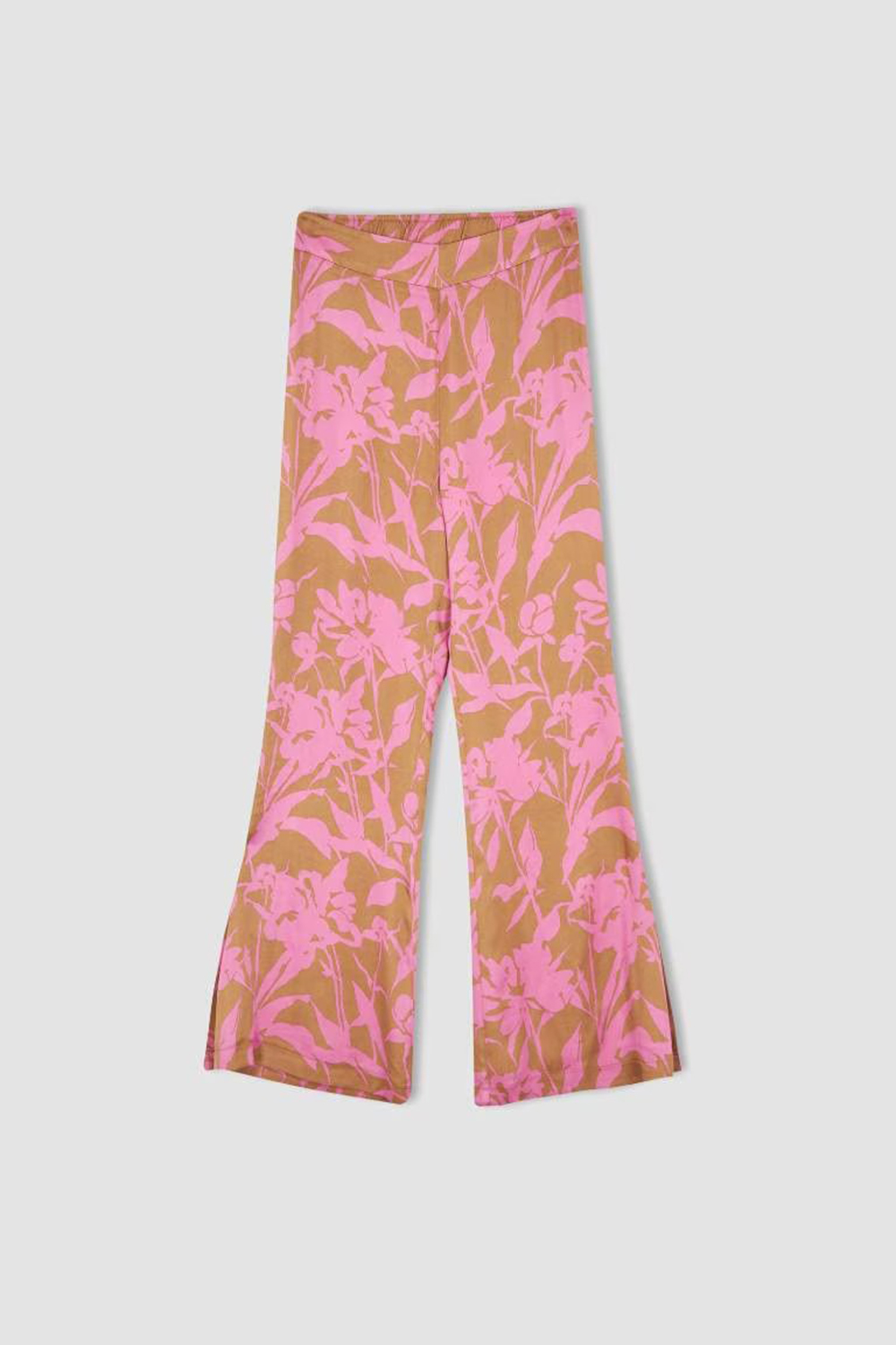 High Waisted Floral Print Chinos