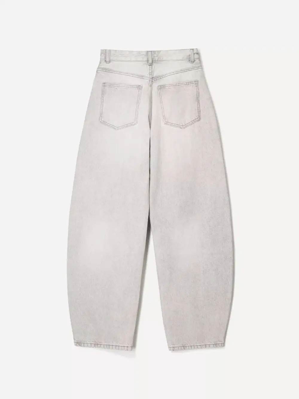 Polished Wide Leg Washed Denim Jeans