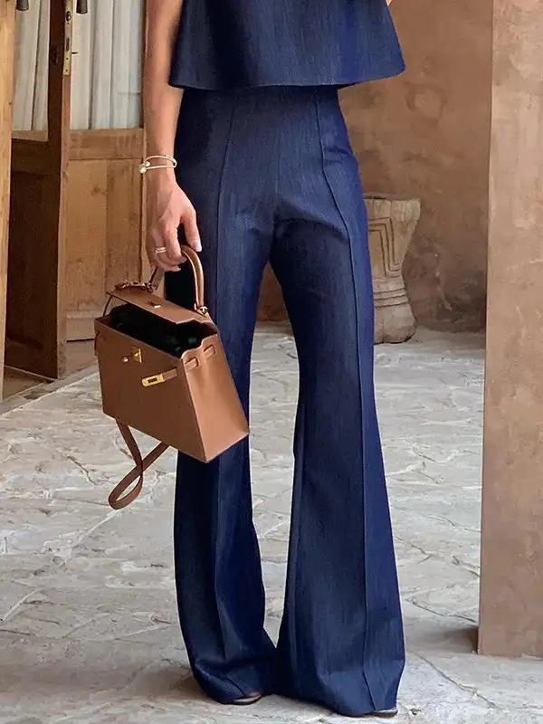 Minimal High Waist Relaxed Fit Seamed Jeans