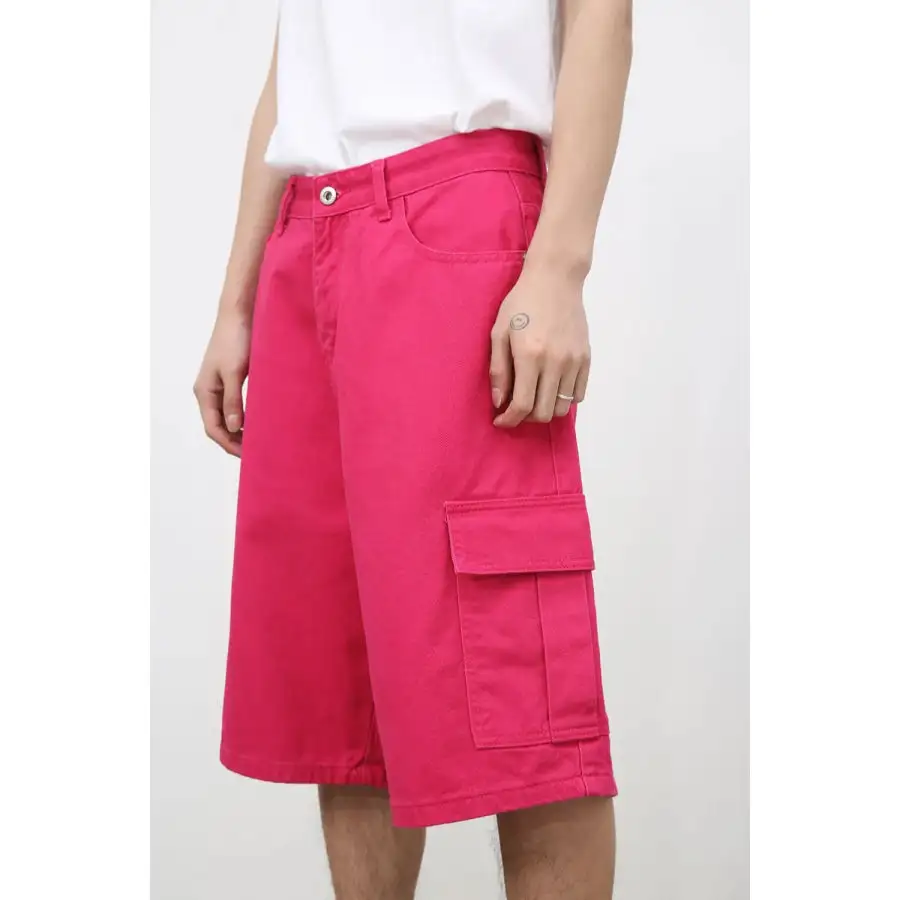 Men's Mid Rise Denim Shorts with Cargo Pockets