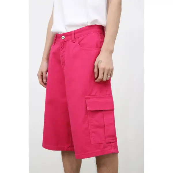 Men's Mid Rise Denim Shorts with Cargo Pockets