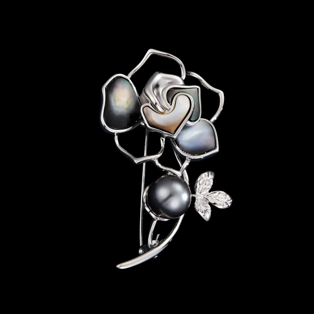 Modern Iridescent Flower Brooch