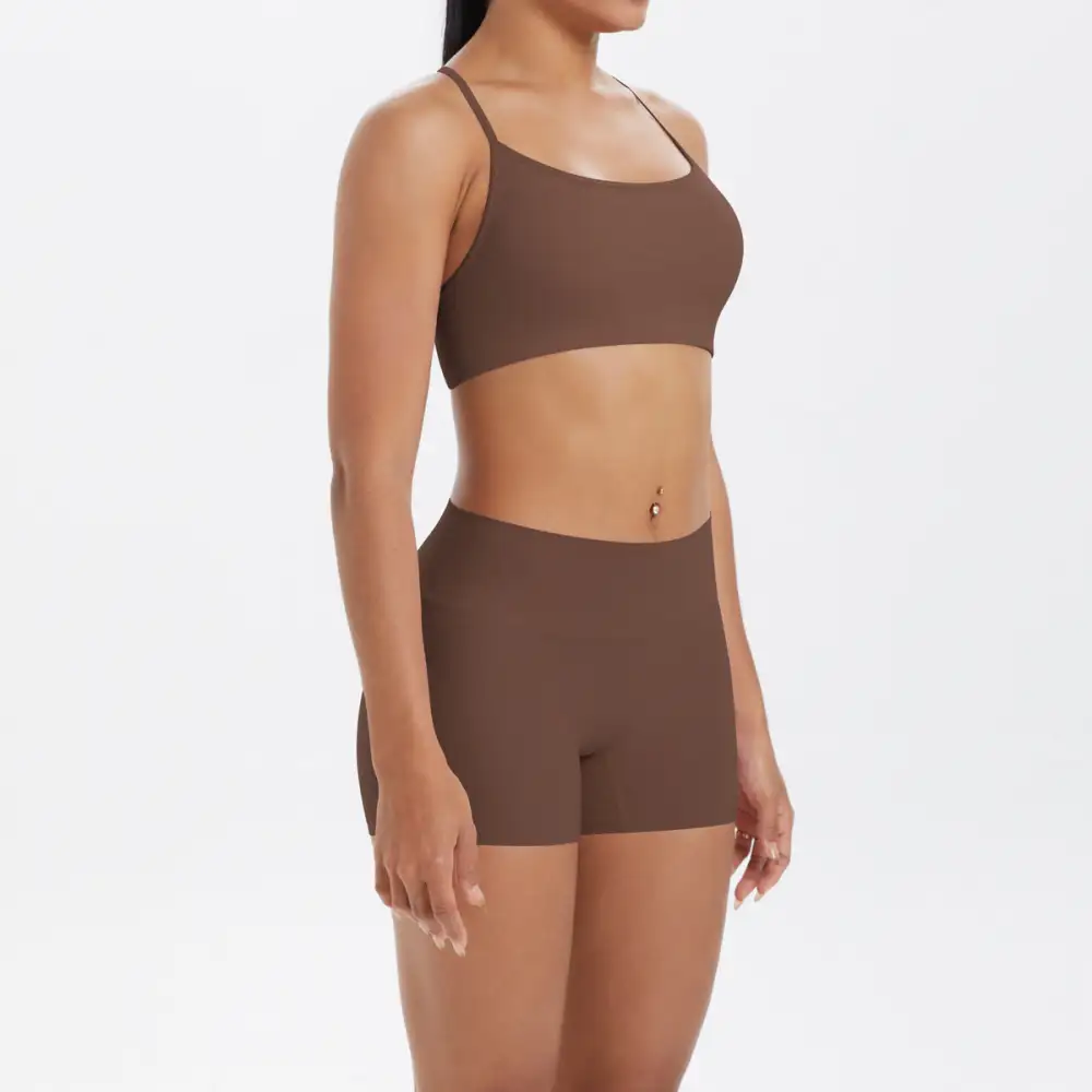 Backless Sleeveless Two-Piece Top and Shorts Active Set