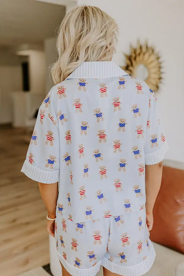 Beary Patriotic Satin Pajama