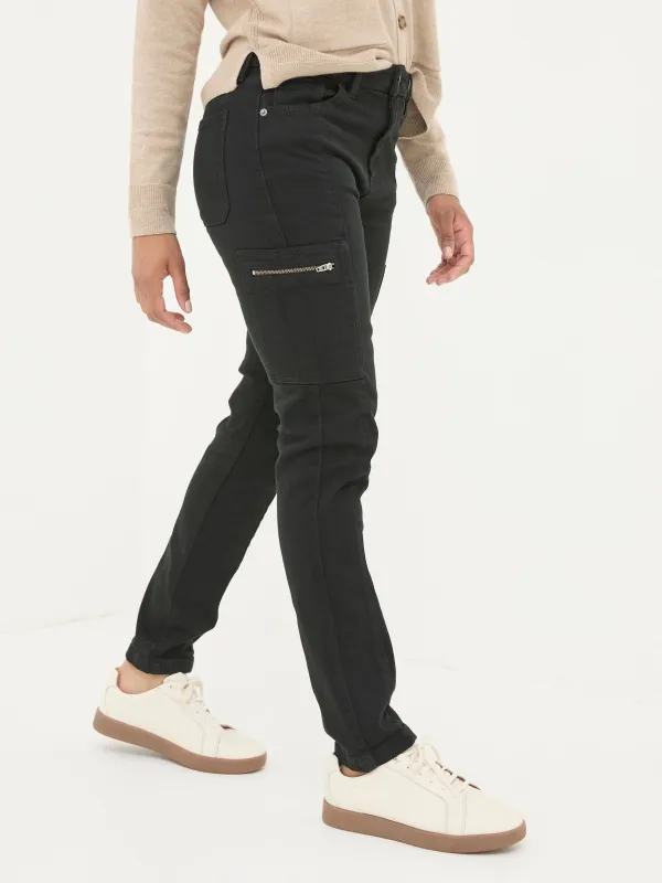 Malvern Black Cargo Trousers