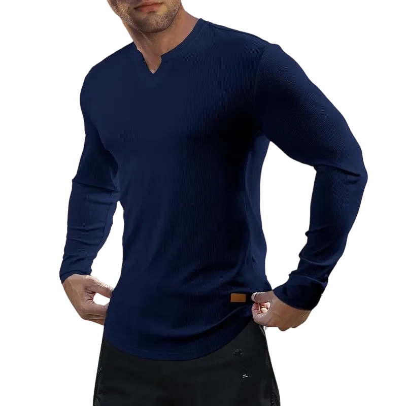 Men's solid color casual slim fit T-shirt