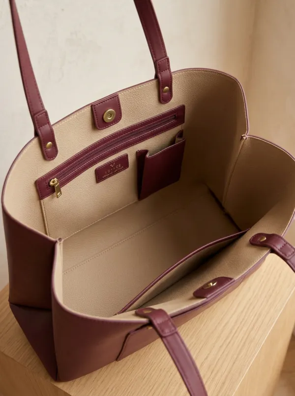 Women's Front-Pocket External-Pocket Snap Shoulder-Strap Tote Bag