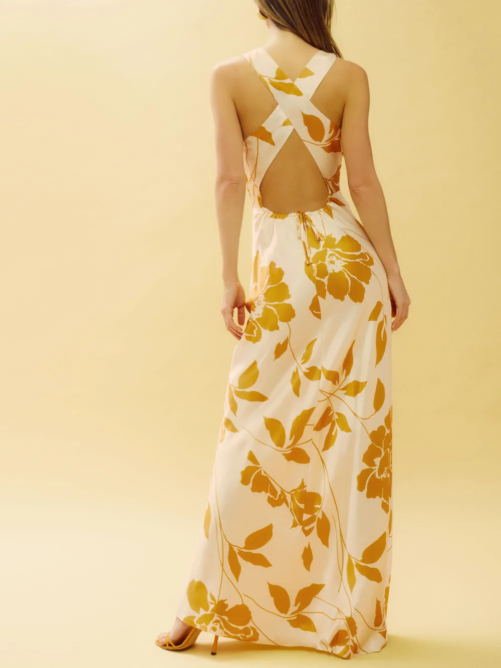 One Shoulder Satin Maxi Dress