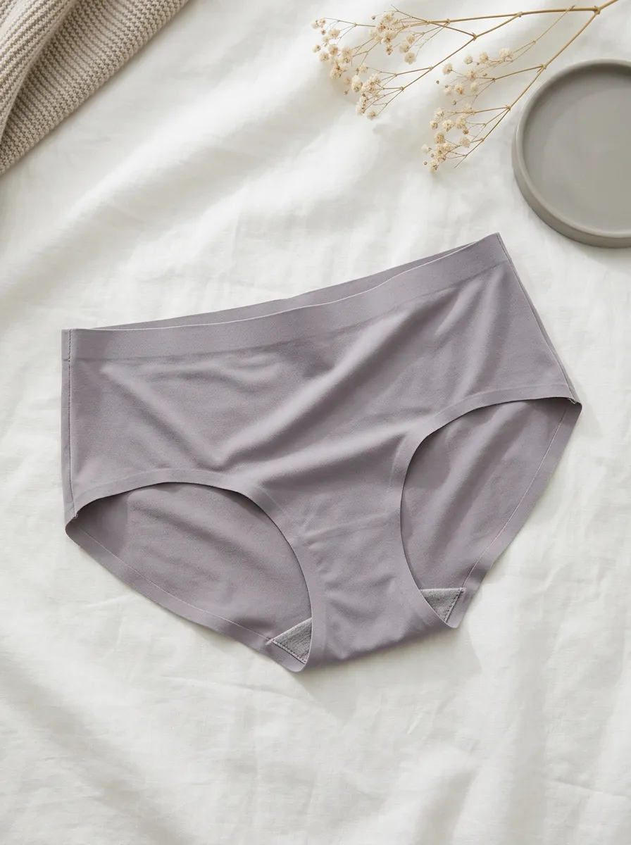 Women's Seamless Solid Grey Comfortable Panties