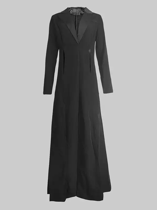 Notched-Lapel Casual Outerwear Jacket