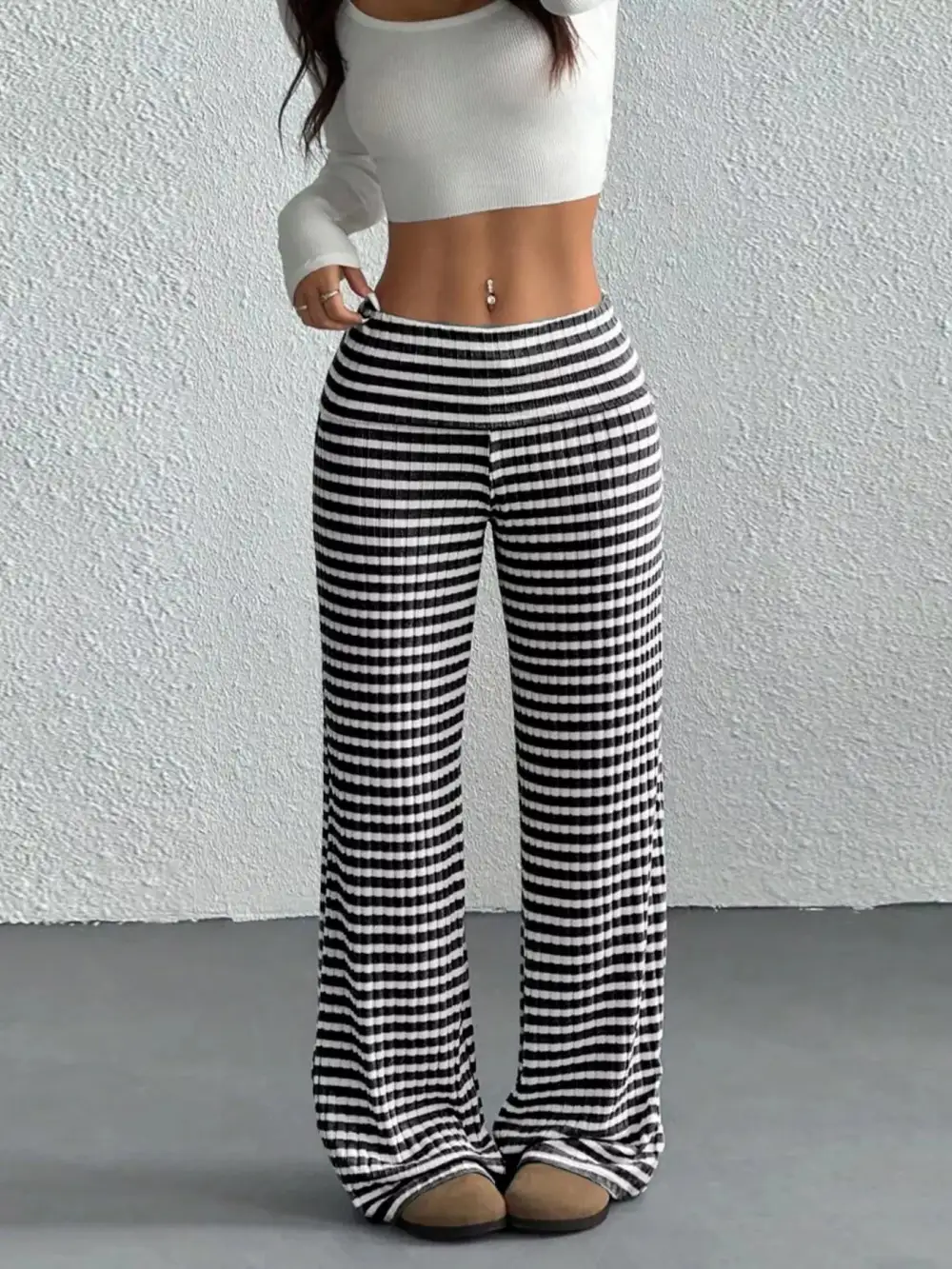 Weekend Striped Wide Leg Pants
