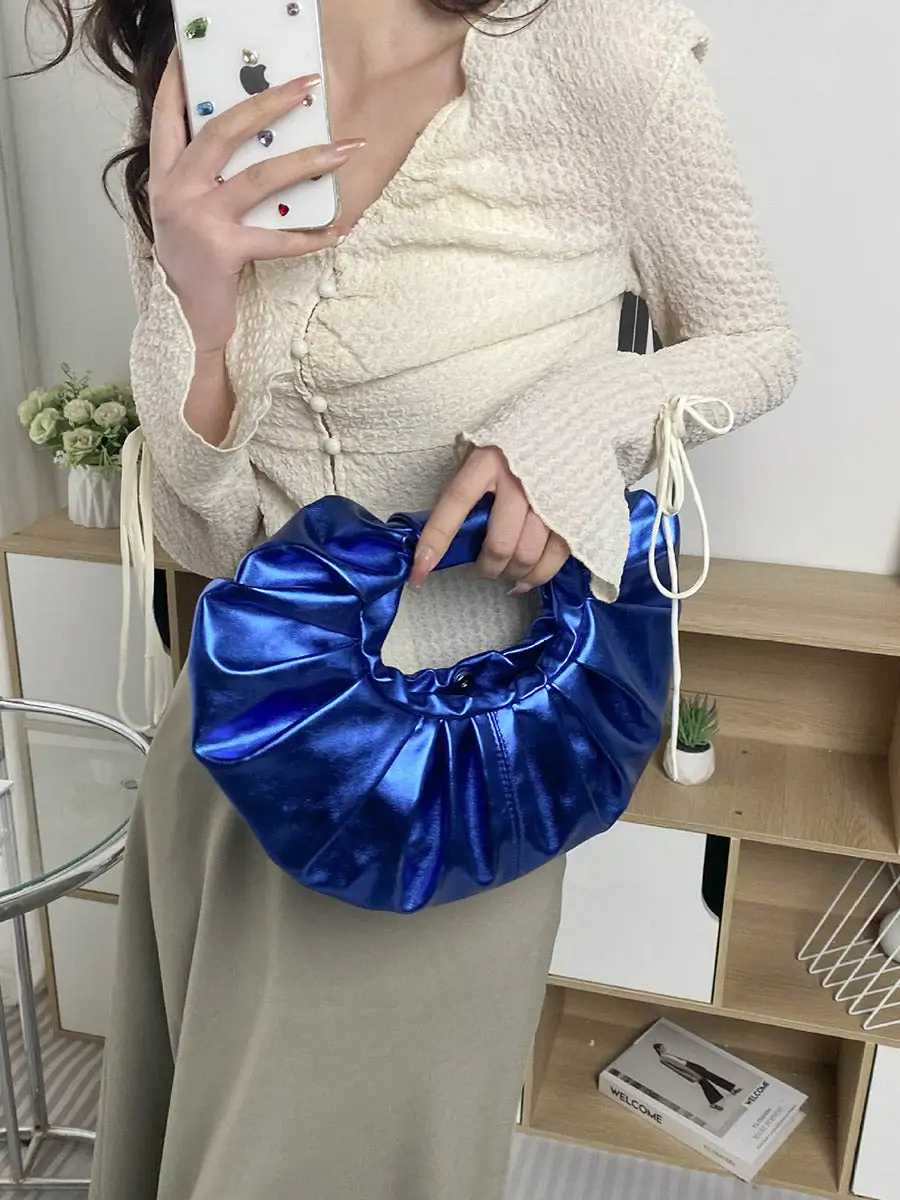 Geometric Pleated Evening Clutch Bag