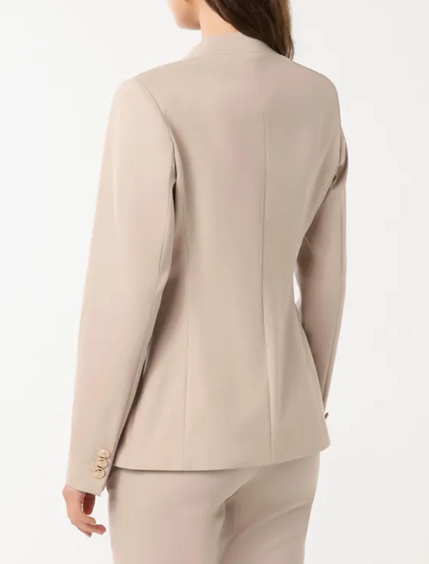 Solid Color Double-Breasted Blazer