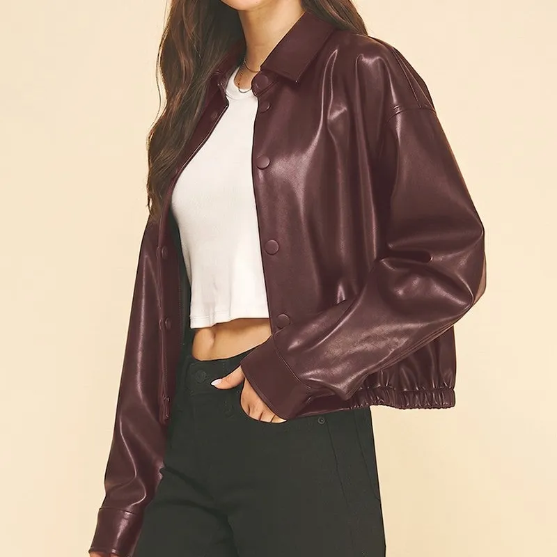 Collared Leather Jacket