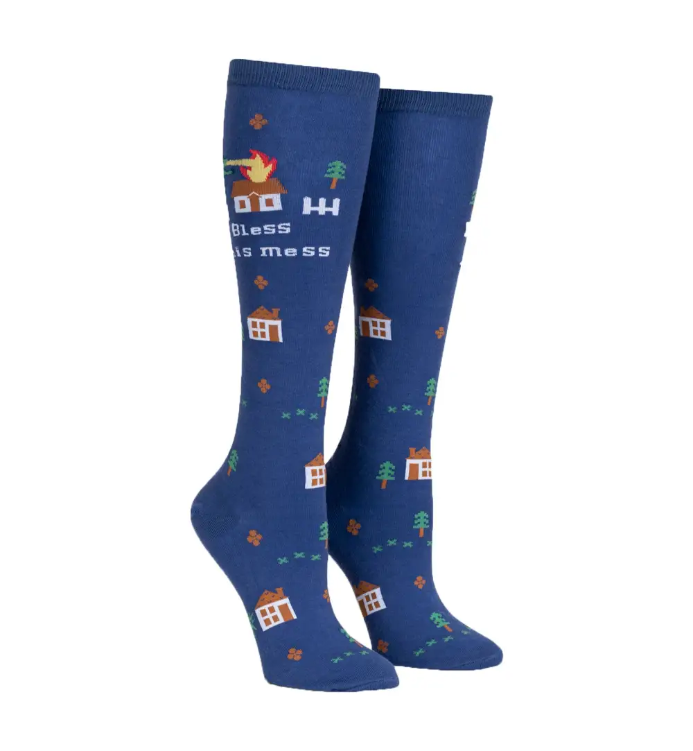 Classic Refined Playful Graphic Knee-High Socks