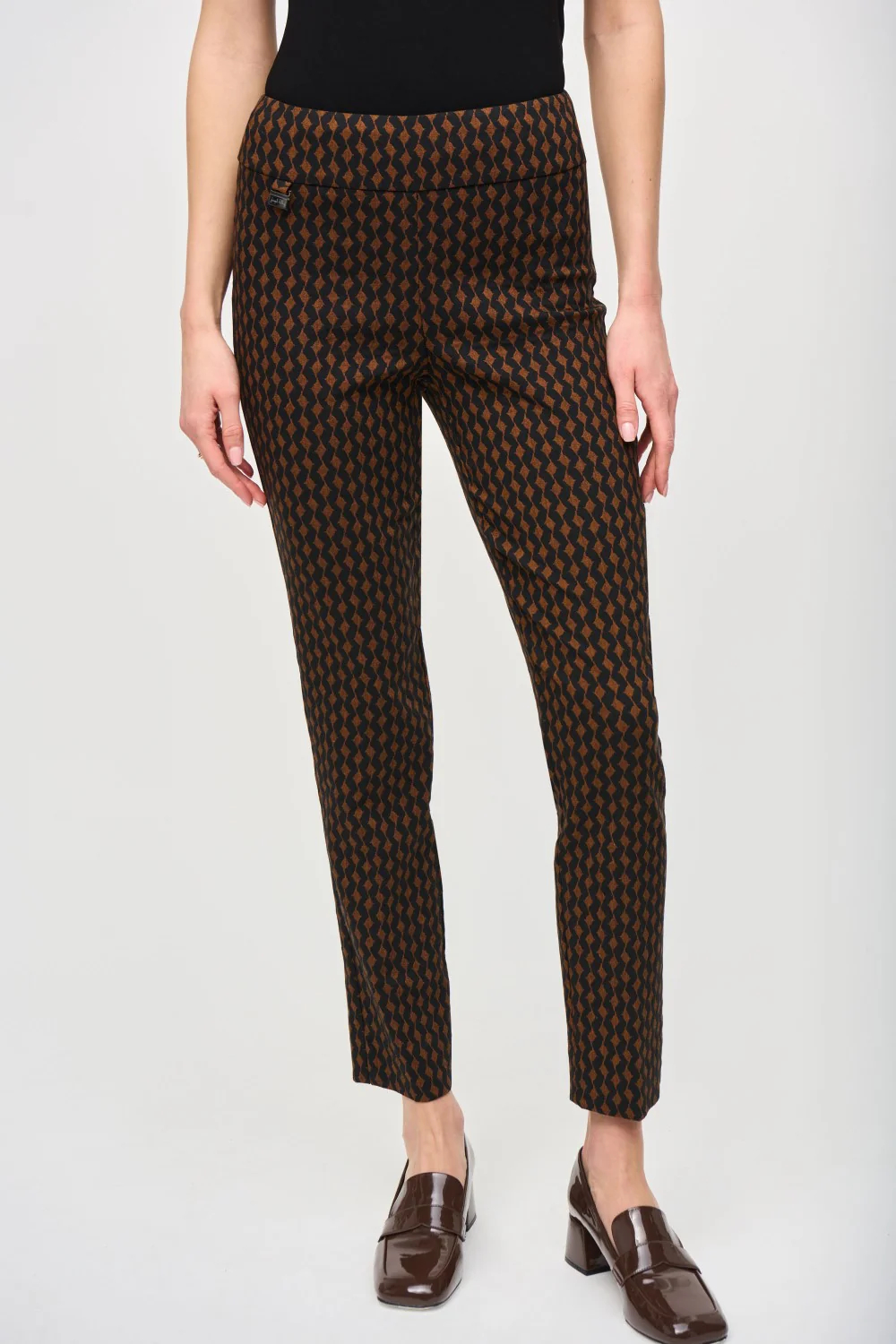 Brown Polka - Dot Ankle Pants