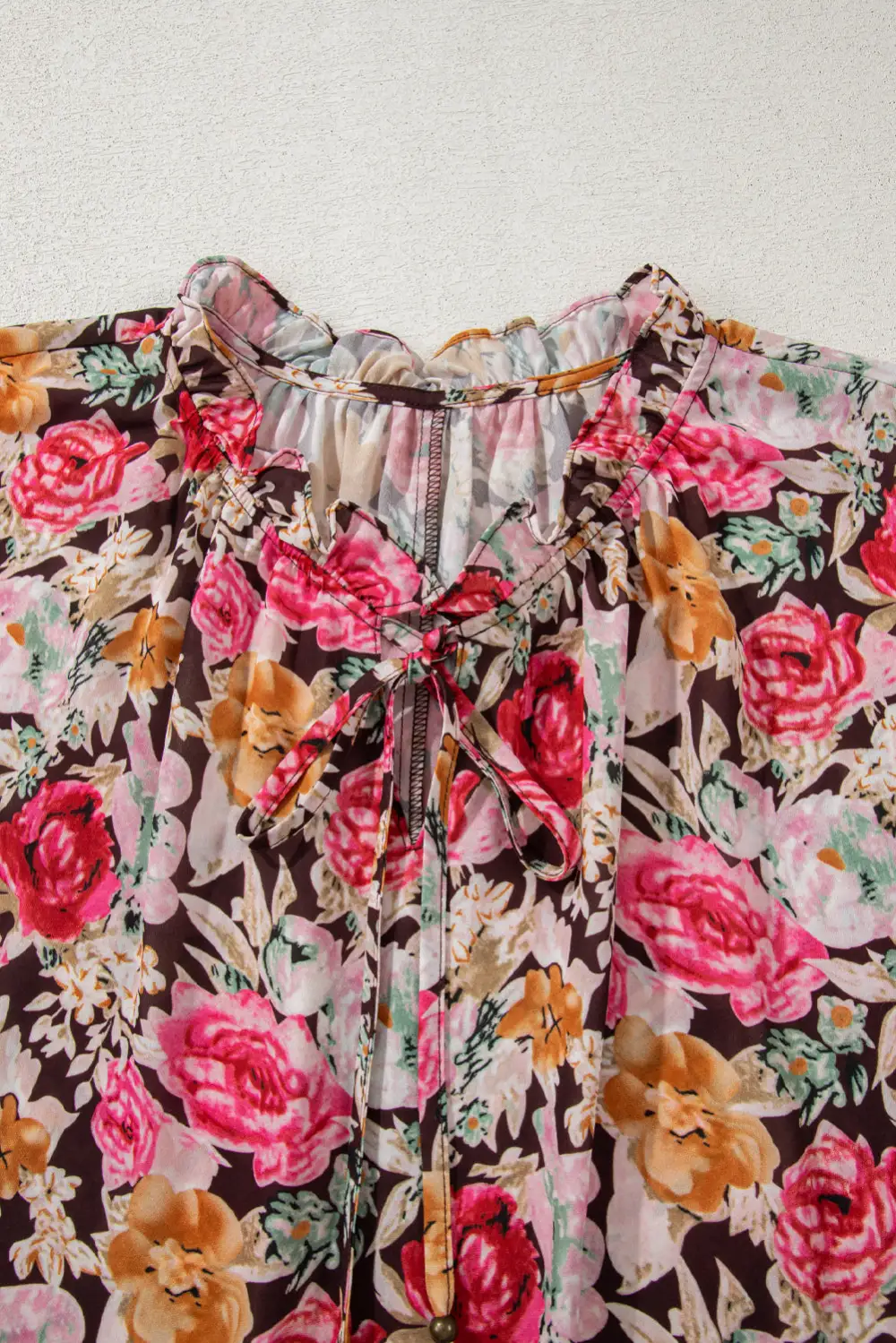 Floral Crew Neck Short Sleeve Blouse