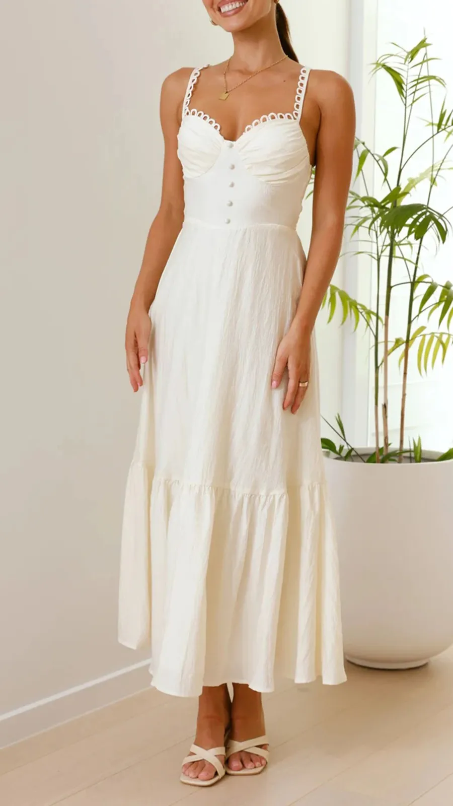 Front Button Detailing Dress
