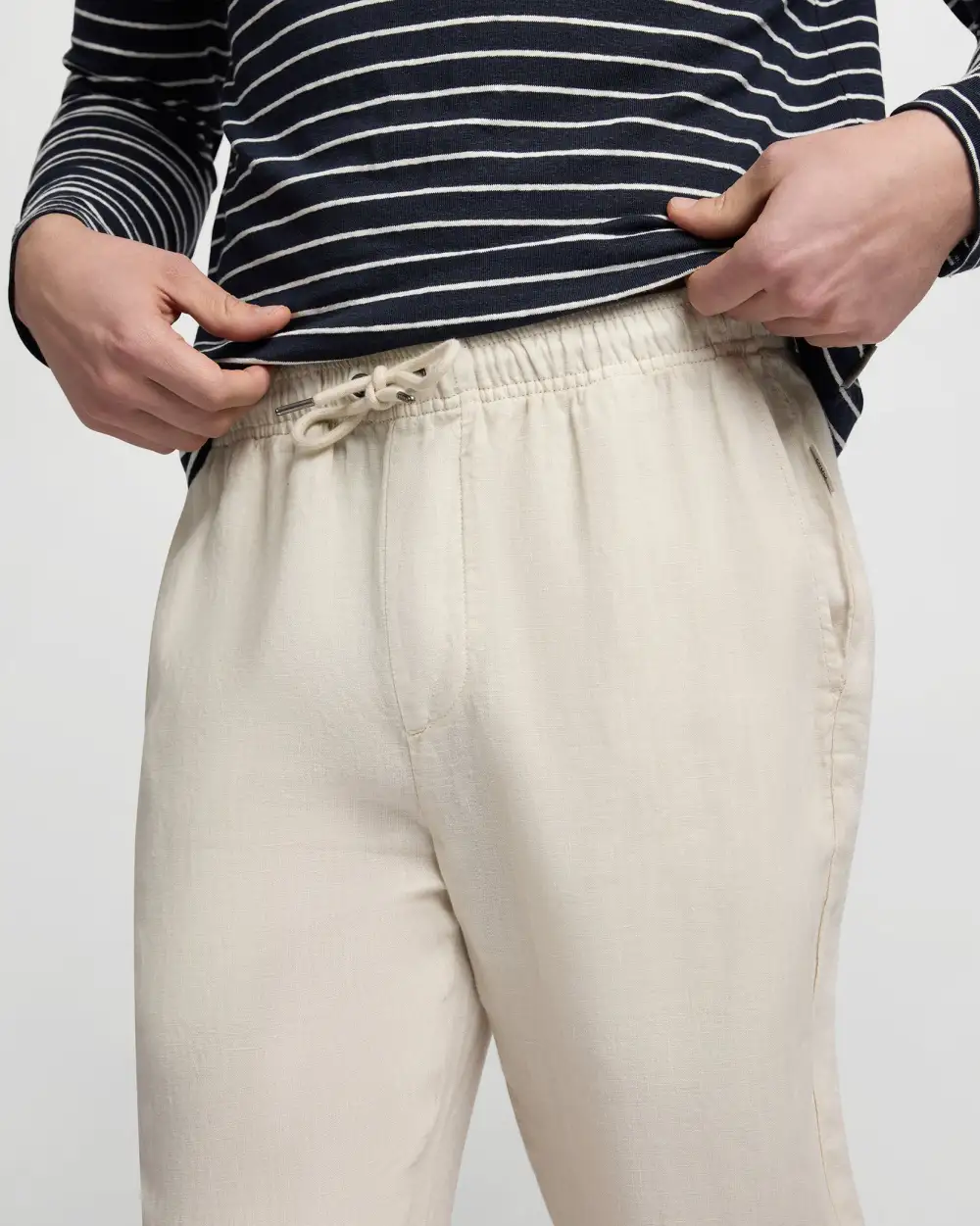 Pigment-Dyed Linen Pull-On Pants