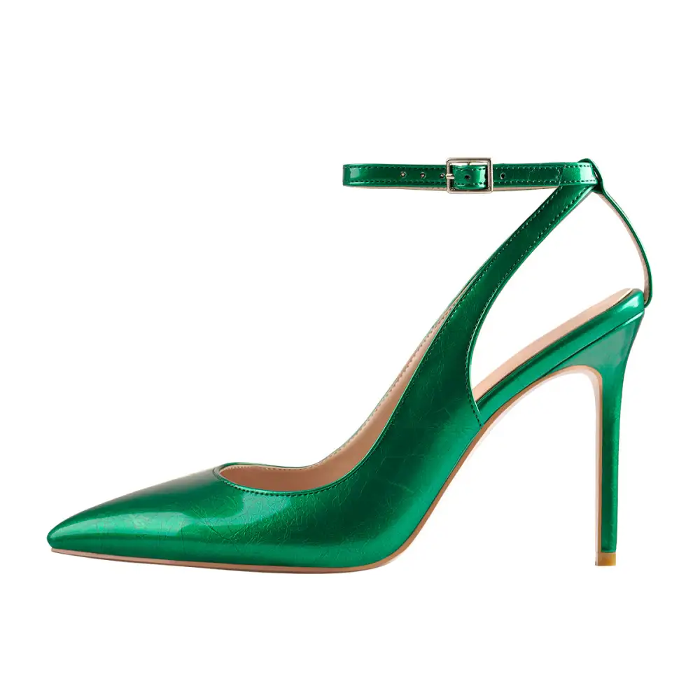 Sleek Pointed Toe Stiletto Ankle Strap Pumps