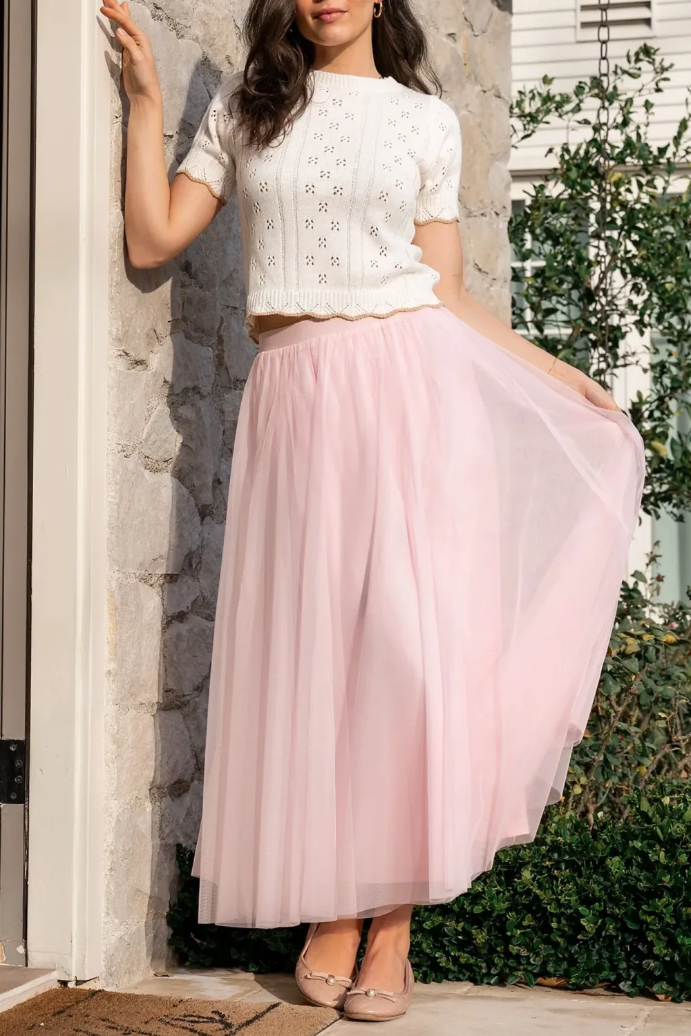 Temperament Lady Printed Hollow Shirt