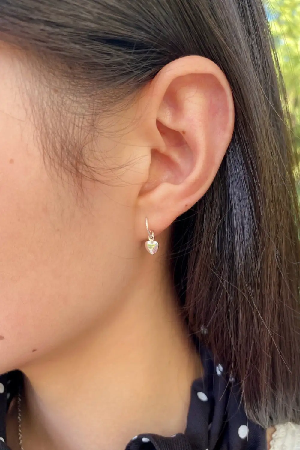 Small Heart Charm Stud Earrings