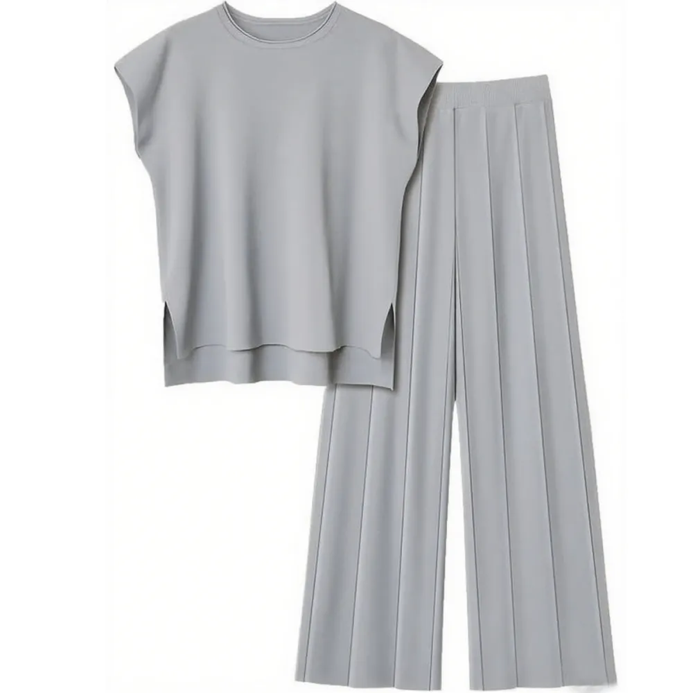 Women'S Sweater Set 2 Piece Lounge Set Knit Pullover Tops Vest High Waisted Pants