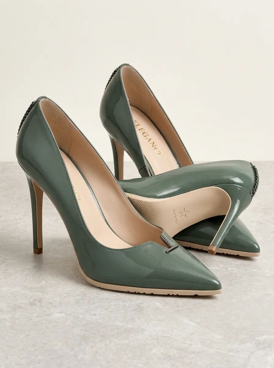 Women's Pointed Toe Patent Finish High Heels